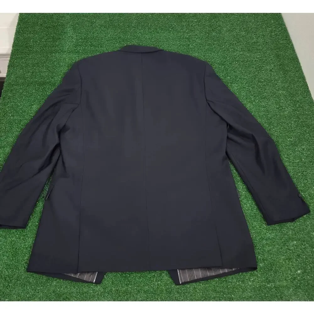 Caravelli Fusion Men's Navy Blue Blazer Sport Coat Jacket Size 46R Henry 3B Epa